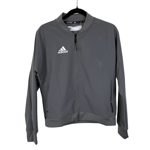 Men's Adidas Gray Sideline 21 Woven Bomber Jacket - Small - Picture 1 of 5